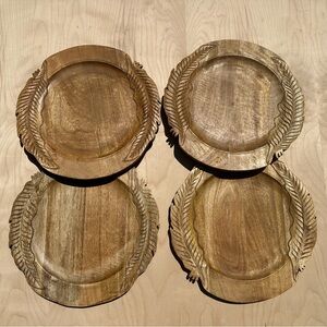 Pier 1 Wooden Decorative Plates / Chargers